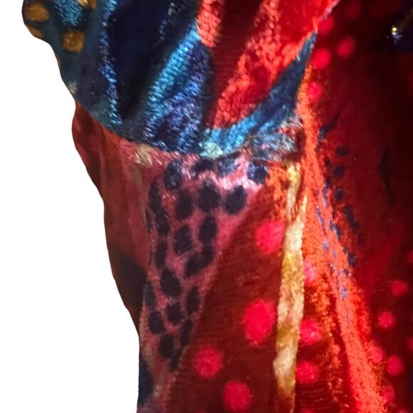 Farm Rio Snake Garden Red Velvet Floral Print V-Neck Long Sleeve Jumpsuit Sz XS - Picture 13 of 16